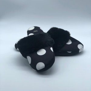 Victoria’s Secret Polka Dot Fur Slippers